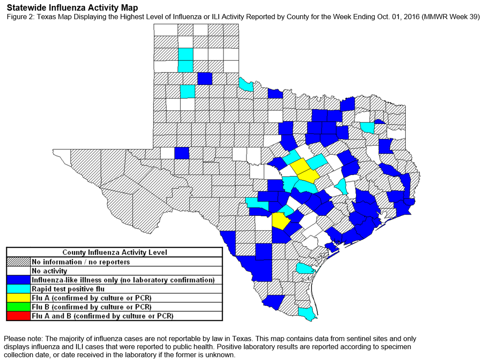 Statewide Influenza Activity Map 2015-2016