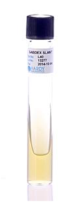 "A single Sabouraud’s Dextrose Agar (SDA) slant in a glass tube with a screw top lid. "