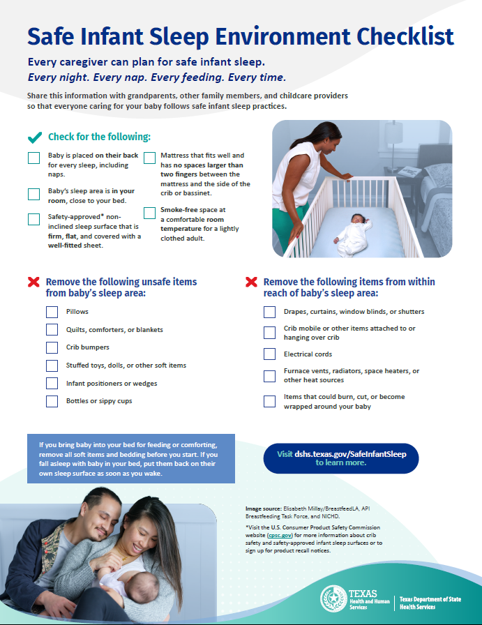 Safe Infant Sleep Environment Checklist