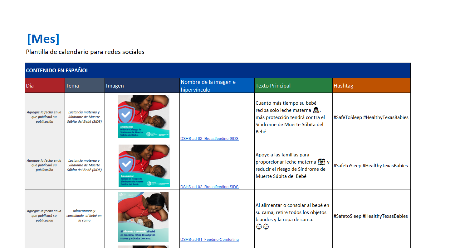 calendario de redes sociales