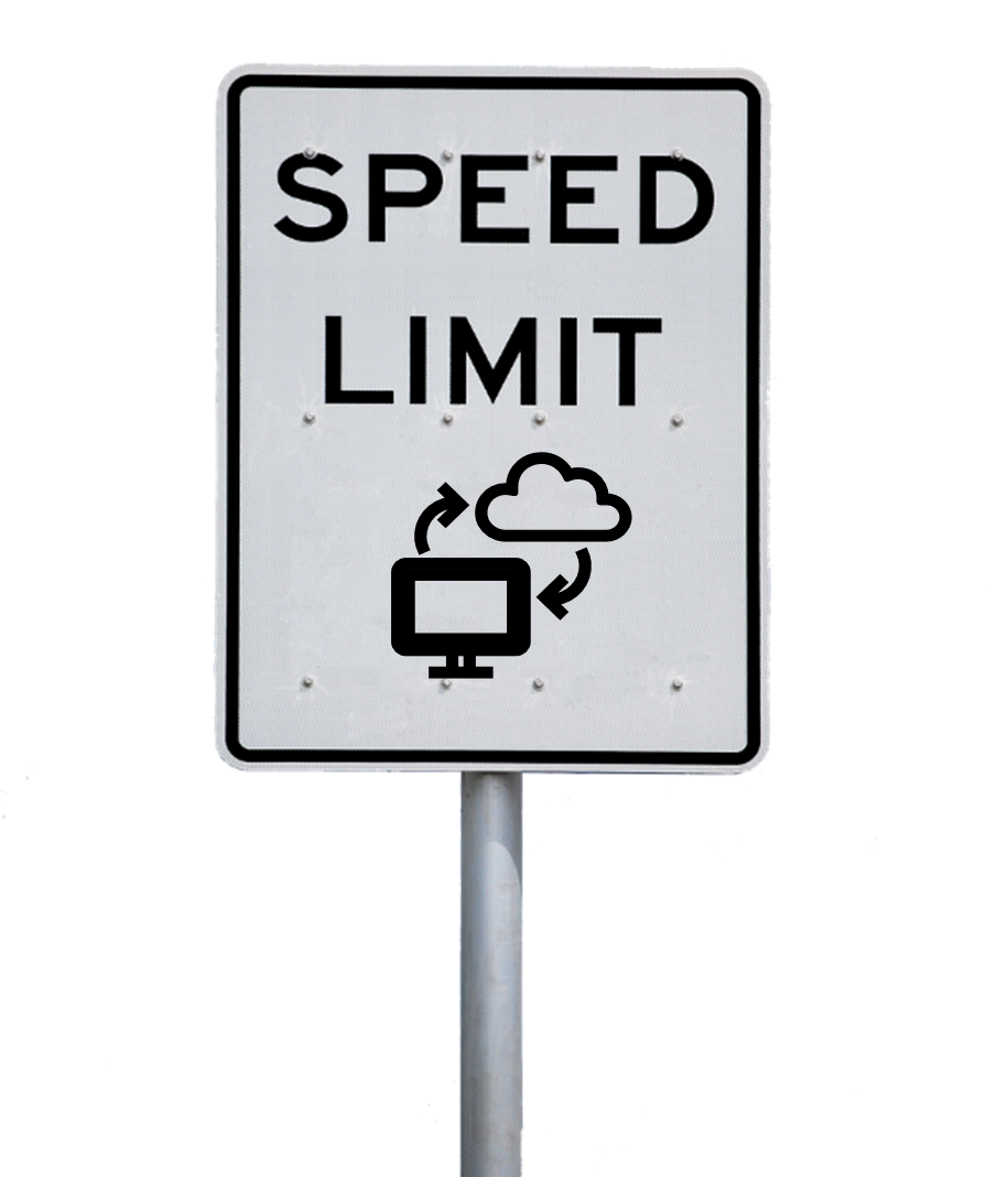 A speed limit sign on a pole