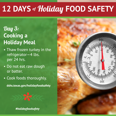 12 Days of Holiday Food Safety - Day 3, Cooking a Holiday Meal