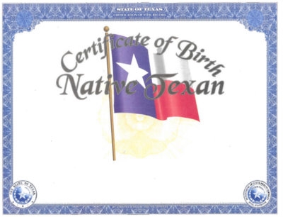 Birth Certificate Flag design